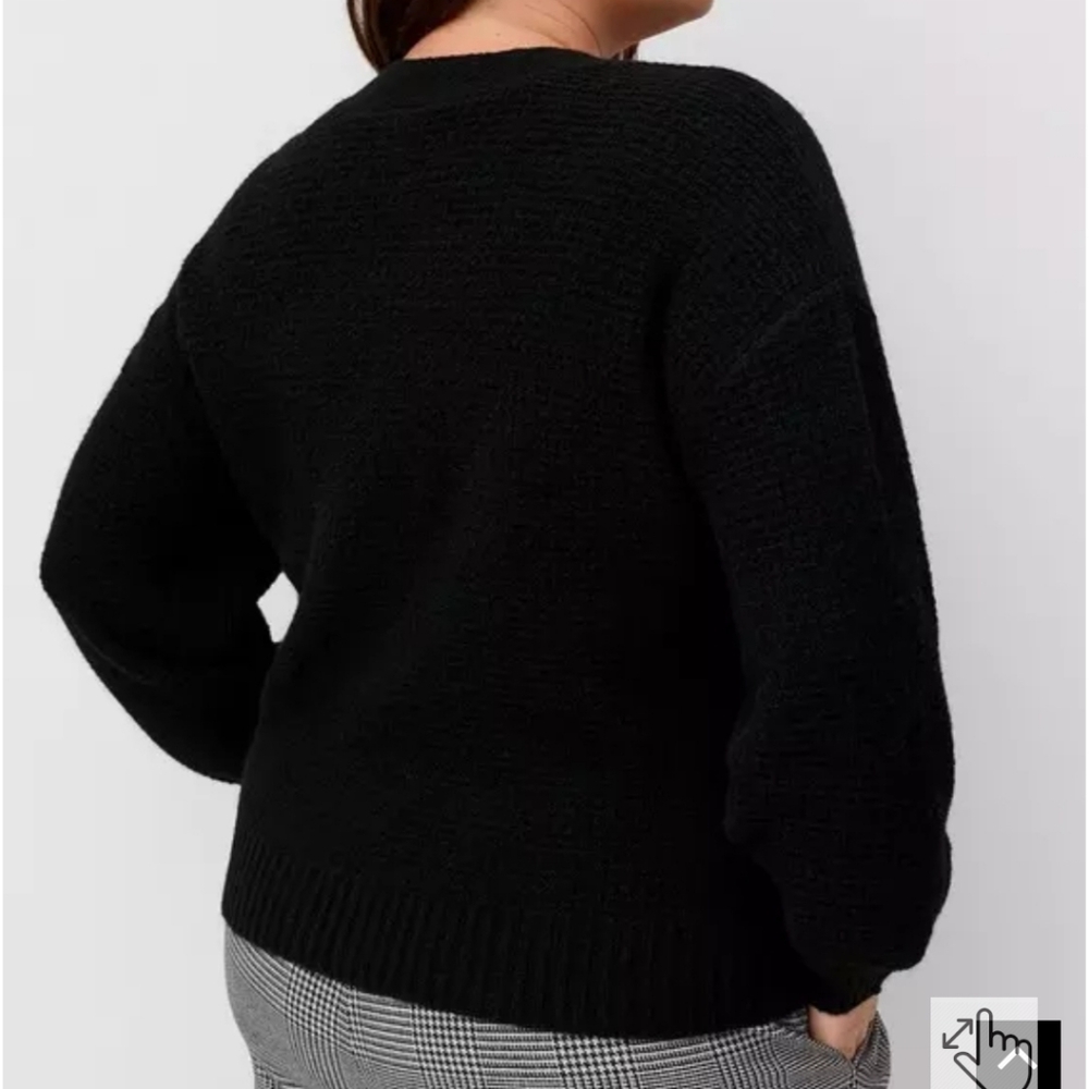 torrid Black Button-Front Knit Cardigan - Picture 3 of 7
